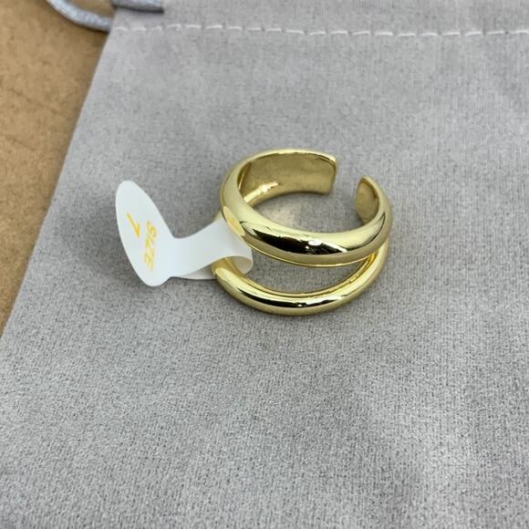 Loren Stewart Deux Open Band Gold Plated Brass Rings Size 7 NWT $150 MSRP - Picture 4 of 5